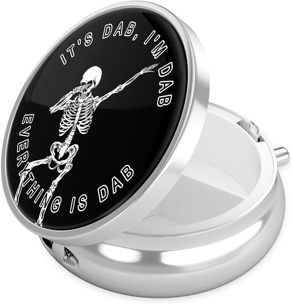 Boîte à pilules Nipichsha, petit étui à pilules pour la Purse & Pocket, Mignon organisateur de médecine de voyage, porte-conteneur de médicaments portables pour contenir des vitamines, médicaments, huile et supplément de poisson, Dab