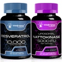 WELNESS LABSRX Resveratrol Capsules 10000mg - Nattokinase Supplement Capsules - 5000 FU