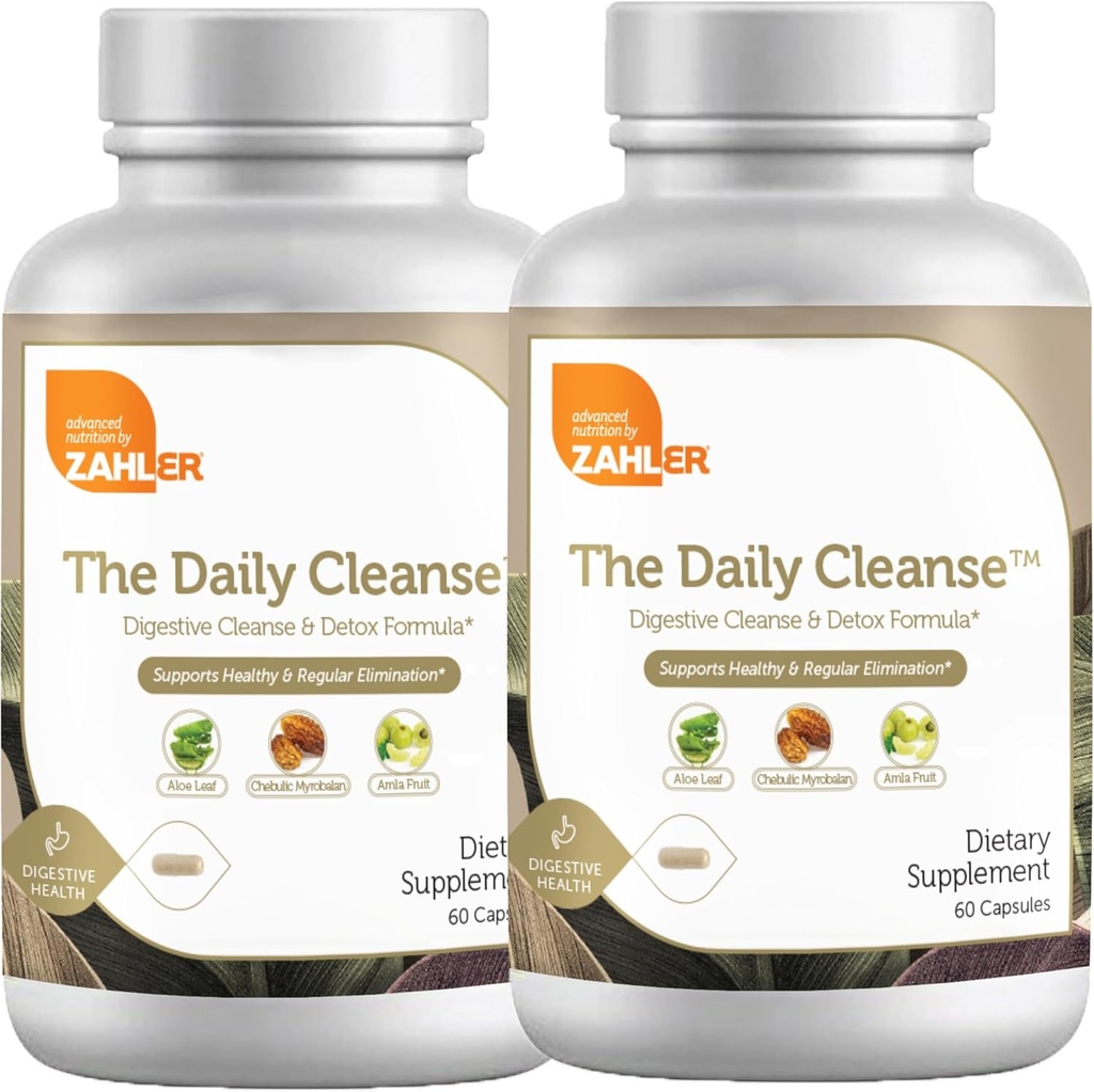 Zahler Daily Cleanse, Digestive Cleanse & Detox Formula, ondersteunt gezonde en regelmatige eliminatie, 120 capsules