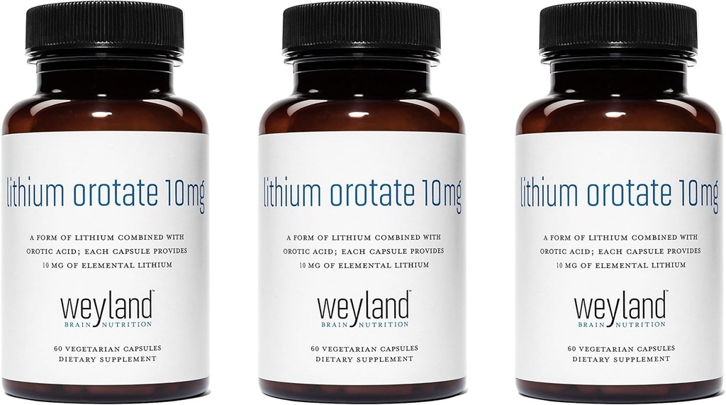 Lithium Orotaat 10mg (3 flessen), 180 Vegetarische capsules
