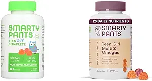 SmartyPants Gummies multivitamines pour adolescents : huile de poisson oméga 3 (EPA/DHA) et gommes multivitamines pour adolescentes : huile de poisson oméga 3 (EPA/DHA)