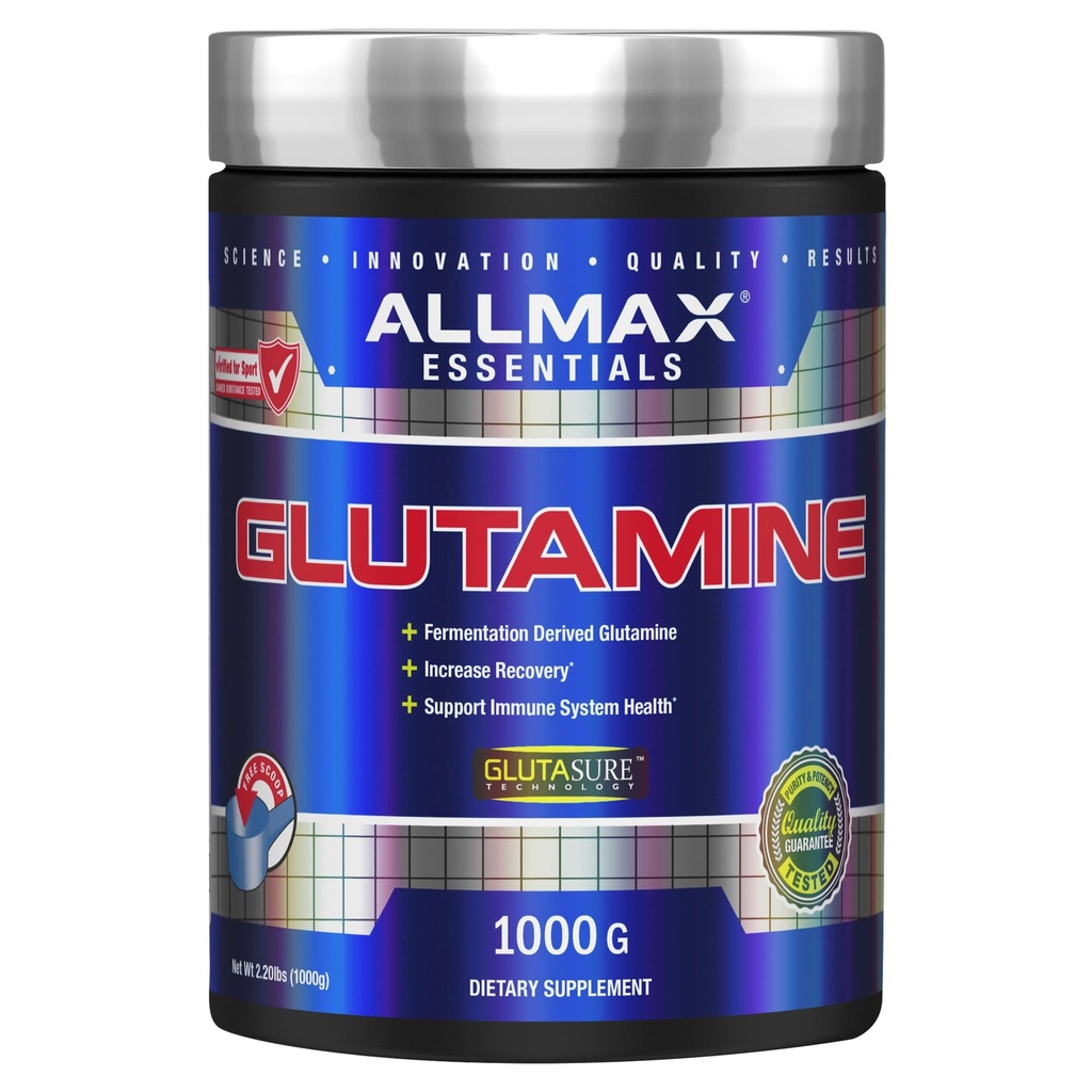 ALLMAX Nutrition L - Glutaminepoeder, Spierherstel Formule, Glutenvrij, Veganistisch, 1000 Gram