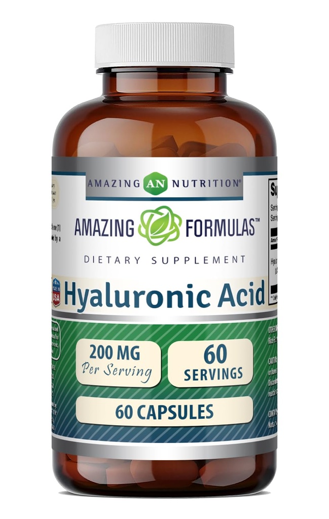 Verbazingwekkende Formules Hyaluronzuur 200 Mg Per Serving Capsules Supplement 