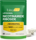 Resvératrol liposomique,Nicotinamide liposomique Riboside,Nicotinamide Riboside 900,Supplément de resvératrol,Supplément de resvératrol pour les femmes hommes(1Gélules Pack/80)
