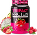 Nutrologie TRIPACT Proteïnepoeder - 7-in-1 Maaltijd Vervangingsshake met gras Fed Wei Proteïne Poeder, Pea, Rijst, Groenen voor Muscle Recovery & Immunity, Superberry Flavor, 40 Servers