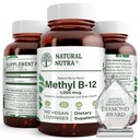 Natuurlijke Nutra Vegan Methyl B12 1000mcg, Hart Gezondheid en Energie Booster Supplement, Glutenvrij, Steun Energie Transformatie, Verbeter Immune Response, Help Hersenfunctie, 100 Veganisten Lezen