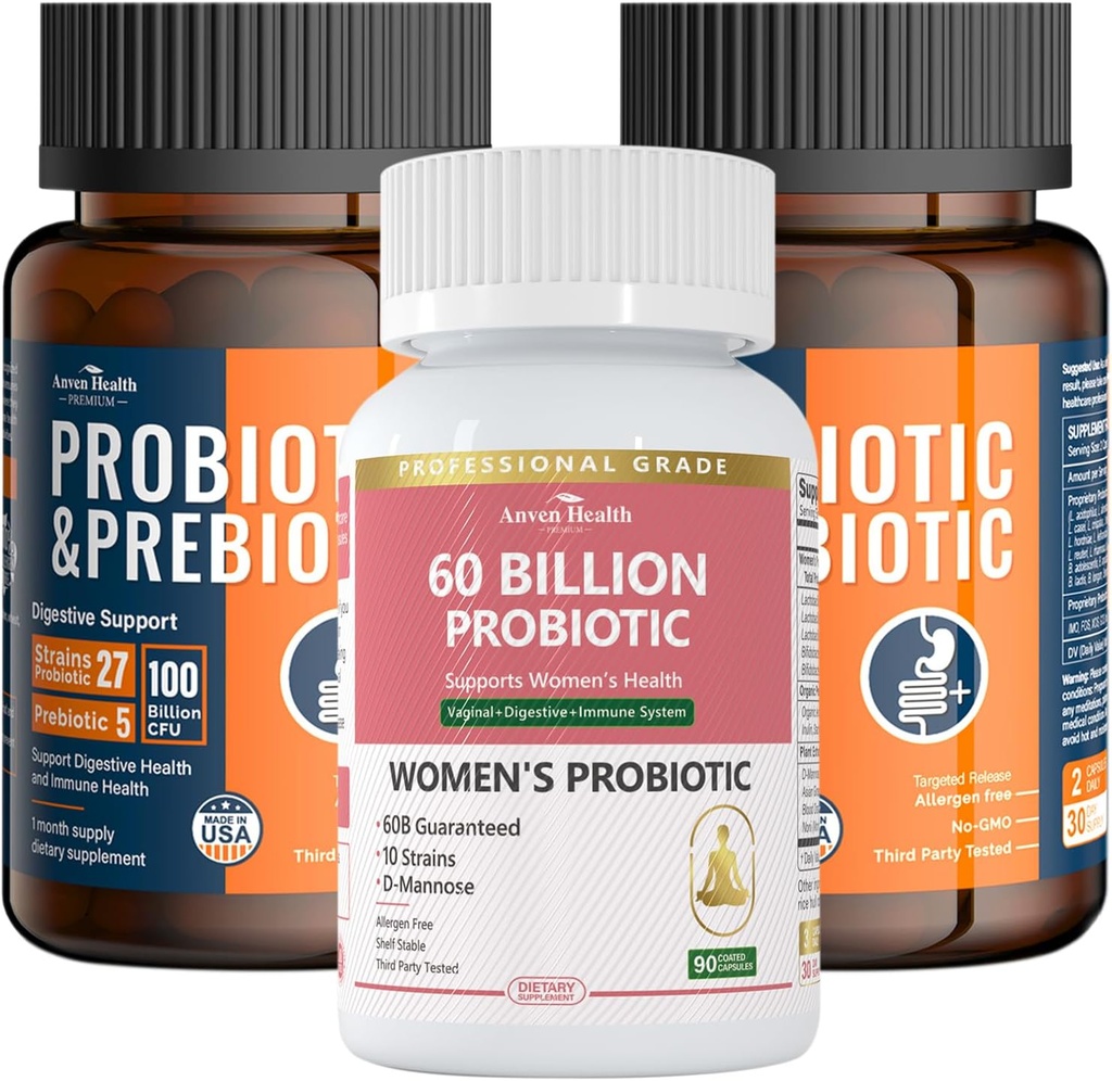 Complete Gut & Digestive Health Bundle voor het hele gezin: 100 miljard Probiotica + Vrouwen Probiotica