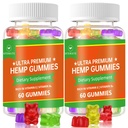 (2 Pack) Hennep Gummies, Fruity Eetbare Gummy Advanced 100% Natural High Potency Hemp Seed Extract Gummies - 120 Gummies