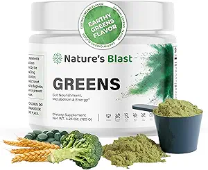 Greens Superfood Powder - 46 Superfoods, probiotiques et enzymes pour la santé, le métabolisme et l'énergie - Vegan Green Powder Blend, 1 bouteille - 30 portions