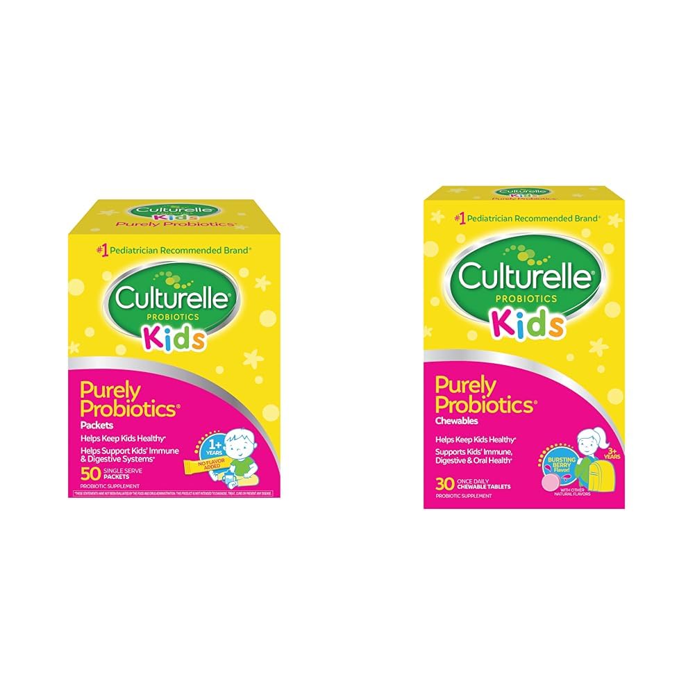 Culturelle Kids Purely Probiotics Packets Dagelijkse Supplement & Kids Kauwbare Dagelijkse Probiotica voor kinderen