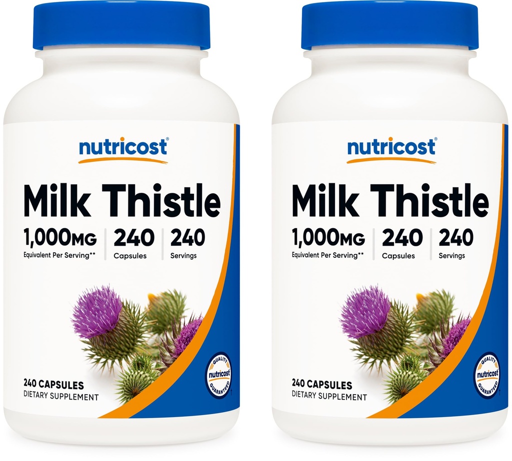 Nutricost Milk Thistle 1.000mg Equivalent, 240 Capsules (2 Pack) - 250mg van 4:1 Extract - Vegan, Non-GMO en Glutenvrij