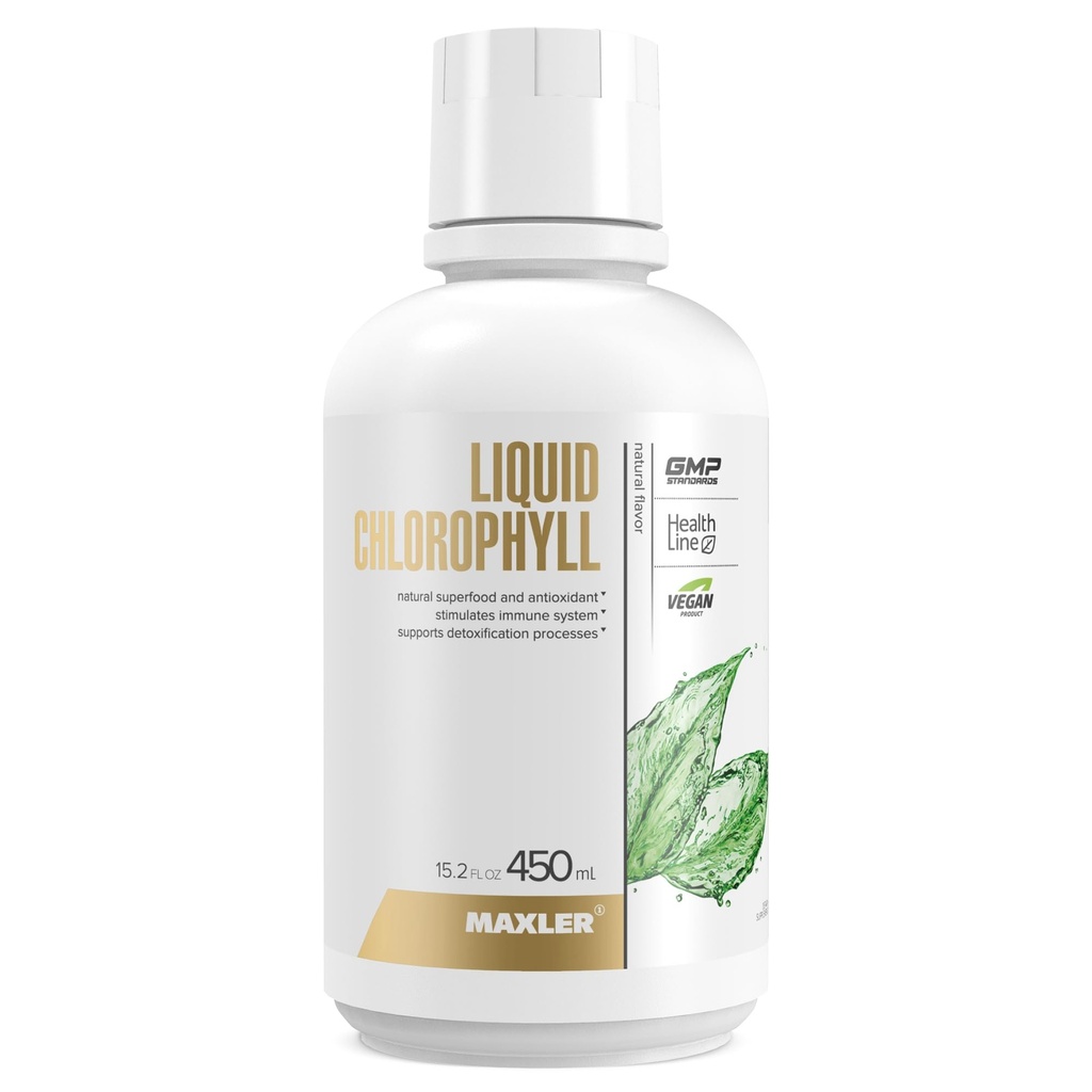 Maxler Liquid Chlorophyll Natural Flavor - Internal Deodorant for Body Odor & Bad Breath Supplement - Vegan Liquid Chlorophyll - 132 mg of Chlorophyllin per 1 Serving (15 Servings) - 15.2 fl oz