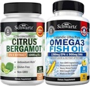 Triple Strength Omega 3 Visolie Softgels (1 maand levering) Plus 1000 mg Citrus Bergamot supplement (1 maand levering)