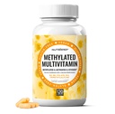 Multivitamine méthylée pour hommes Femmes - 5-MTHF Riboflavine Vitamine B2 B6 B12 B Complexe Triméthylglycine Méthyl Folate L Méthylfolate Capsules Supplément