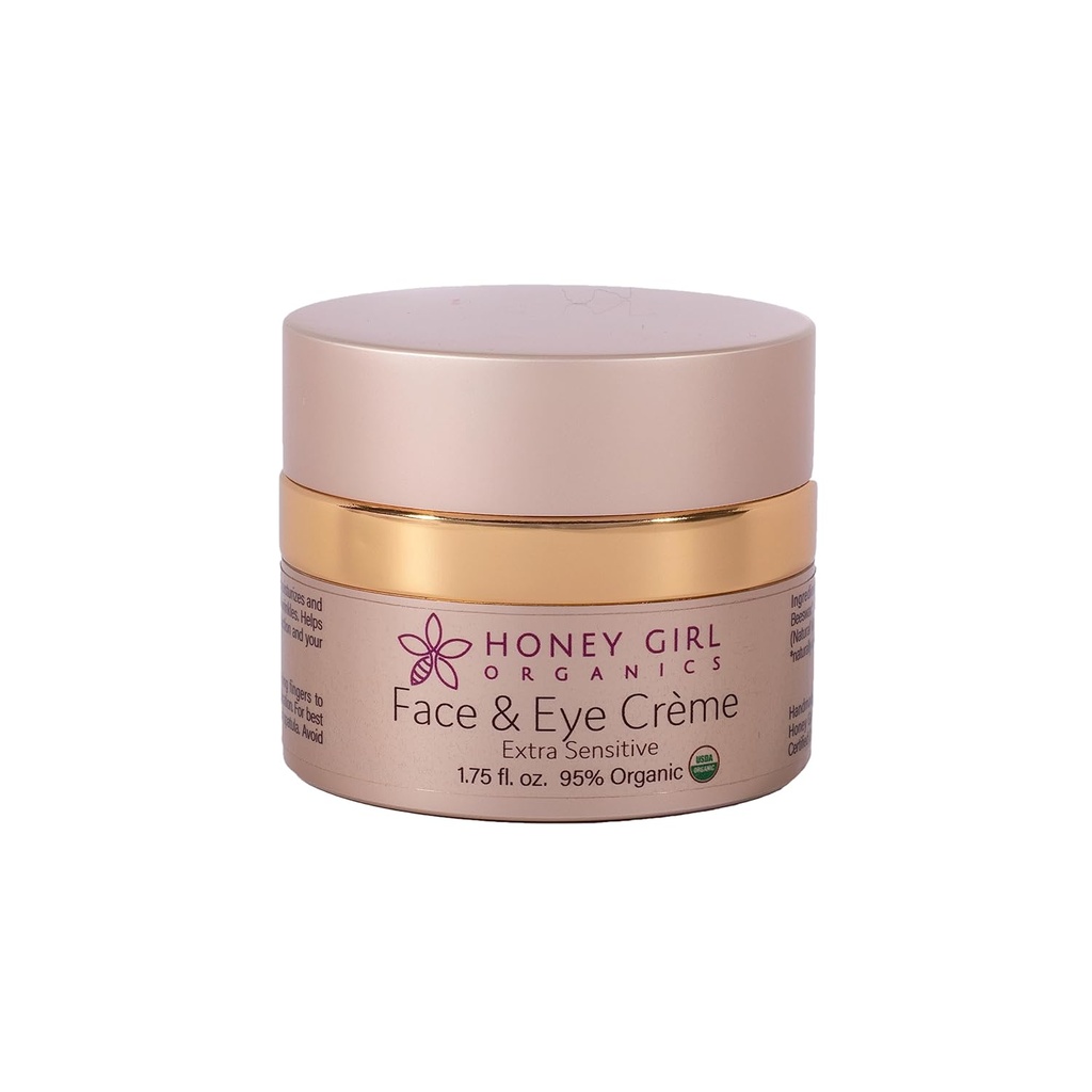 Honey Girl Organics Extra gevoelige gezicht en oog Creme, 1,75 Fluid Ounce