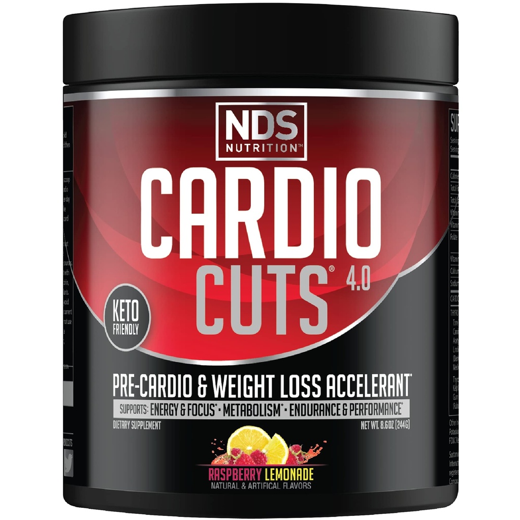 NDS Nutrition 4.0 Pre-workout supplement - Advanced Weight Loss and Pre Cardio Formula met L-Carnitine, CLA, MCTs, L-Glutamine en Saffloer Oil - Razz Lemonade (40 porties)