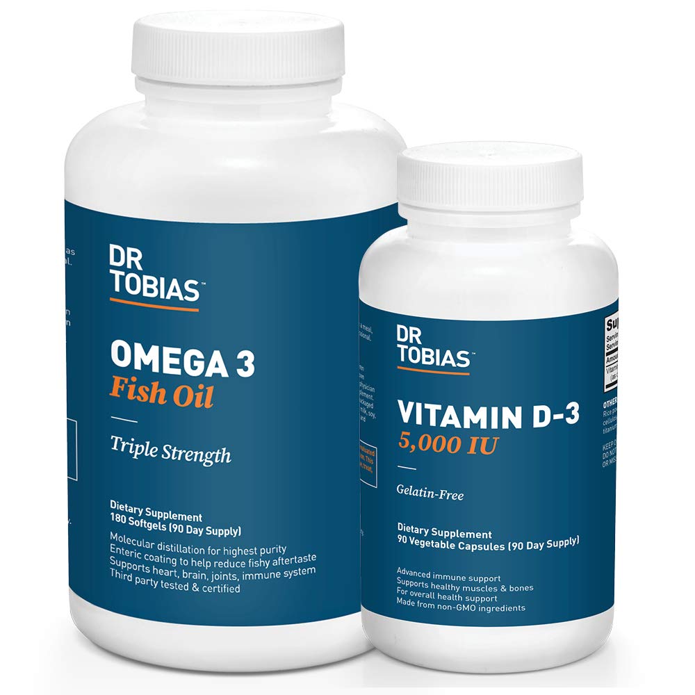 Dr. Tobias Omega 3 Visolie en vitamine D-3 bevordert de algehele gezondheid - 3 maanden levering