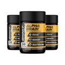 ONNIT Alpha Brain Nootropic Focus Capsules, Nootropics Brain Support Supplement voor geheugen, geestelijke helderheid en cognitieve ondersteuning met L-Theanine, Vitamine B6 en Huperzine A, 3-pack (90 Telt Totaal)