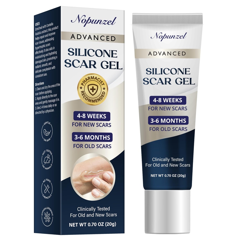 Siliconen Scar Gel: Siliconen Gel voor littekens - Verbeter Scar Uiterlijk voor oude en nieuwe littekens - Medical Grade Siliconen - Advanced Scar Gel - Scalds - Chirurgie - Schade - Stitches - Burns - 20g
