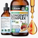 BIO KRAUTER Supplément de Champignon Longévité - Complexe de Champignon Reishi liquide avec Chèvres Rue et Ginseng Rouge Extrait de racine - Teinture végétalienne - gouttes sans alcool et sans sucre 4 Fl.Oz.