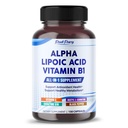 Alpha acide lipoïque avec vitamine B1 - soutient la santé antioxydante et le métabolisme sain - comprend la vitamine C, acétyl-L-Carnitine, CoQ10 - Fabriqué dans les États-Unis- 150 capsules