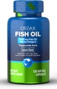 ORZAX Omega 3 Visolie 1200 mg - EPA DHA Omega 3 Supplement - Bevordert hart, oog, gewrichts, nerve, immuun, hersenen en bloed gezondheid - Burpless & Citroen Flavored - Non-GMO - 120 Softgels - 60 Day Supply