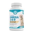 Animaux de compagnie Wanderfound - Omega 3 Huile de poisson pour chiens, saumon fumé et saveur de foie, 120 comprimés à croquer