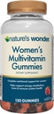 Nature's Wonder Vrouwen Multivitamine Gummies, Ondersteunt Energie, Metabolisme, Bot en Immuun Systeem Gezondheid met Vitaminen A,C,D,B6, B12, Biotin, Folic Acid, 75 Day Supply, 150 Tellen