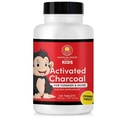 Charcoal House Chewable Tablettes de Charcoal activées pour les enfants de type naturel, végétalien, sans OGM et sans gluten pour les dents, l'estomac, le gaz et les nausées