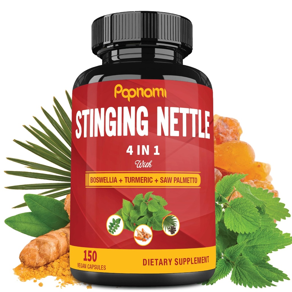 Capsules d'extrait de nébuleux - 4in1 combinées avec Boswellia, Turmeric & Saw Palmetto - 150 Compte pendant 5 mois - Supporte les articulations, la gestion du corps, la peau, les cheveux et l'immunité