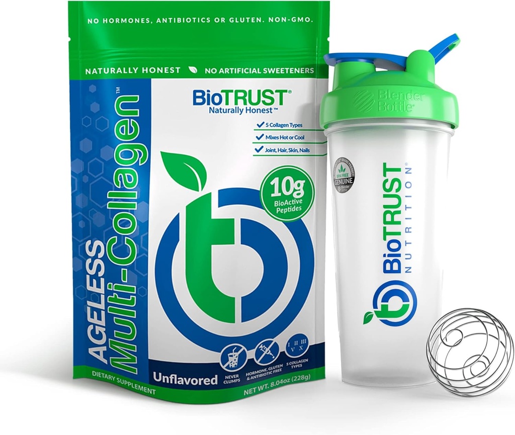 BioTrust Ageless Multi Collageen 5-in-1 Proteïnepoeder (Unflavored) BlenderBattle Bundle