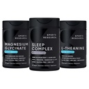 Sportonderzoek Dubbele sterkte L-Theanine Supplement Softgels voor Focus & Relaxatie, Magnesium Glycineren voor Rustige Slaap & Enzymatische Processen + Slaap Complex Melatonine-vrije Vegan Capsules