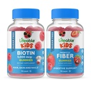 Lifeable Sugar Free Biotin Kids + Preciotic Fiber Kids, Gummies Bundle - Grote Proeverij, Vitamine Supplement, Glutenvrij, GGO-vrij, Kauwbare Gummy