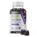 VITEEY Sambucus Vlierbessen Gummies voor volwassenen & tieners + Zink & vitamine C - Suikervrij - Immuunondersteuning & Booster Herbal Supplement - Veganistisch, glutenvrij, gelatinevrij, GGO-vrij, Kauwbaar Berry Flavored