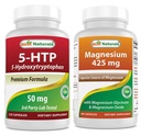 Meilleurs naturels 5-HTP 50 mg et Glycinate de magnésium 425 mg