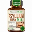 Fiber Supplement met 1080mg Psyllium Husk Powder, Slippery Elm voor vrouwen en mannen, Gember Root 