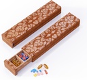 Houten pil Organisator, 7 dagen pil Box, Travel pil Box, Houten pil Privacy bescherming Perfect voor medicatie, vitamines, visolie, supplementen(Sapele)