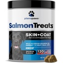 Wild Alaska zalmolie voor honden - Hondenhuid en jas supplement - Vergieten en jeuken Relief voor honden - Omega 3 Visolie voor honden Kauwen - 120 Honden Allergie Kauwen - Hondenvergieten supplement - Hondenvitaminen