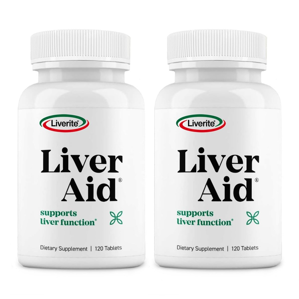 LIVERITE Leverhulp 2-pack 120 tabletten (Totaal 240ct) Ondersteunt gezonde leverfunctie, fysieke energie en vitaliteit.