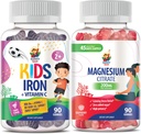 Magnesium Gummies voor volwassenen & Iron Gummies voor kinderen & volwassenen - Iron Vitamins met vitamine C.