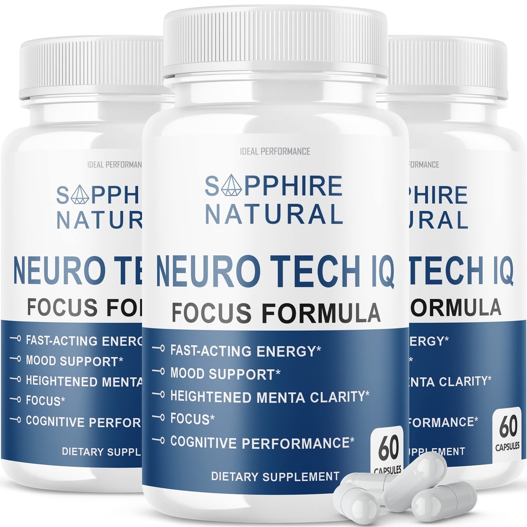 (3 verpakkingen) Neurotech IQ Brain Supplement Neurotech Iq Focus Formula Pillen (180 capsules)