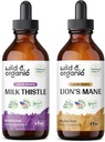 Wild & Organic Milk Thistle Tinctuur 4 fl oz & Lion's Mane Tinctuur 4 fl oz