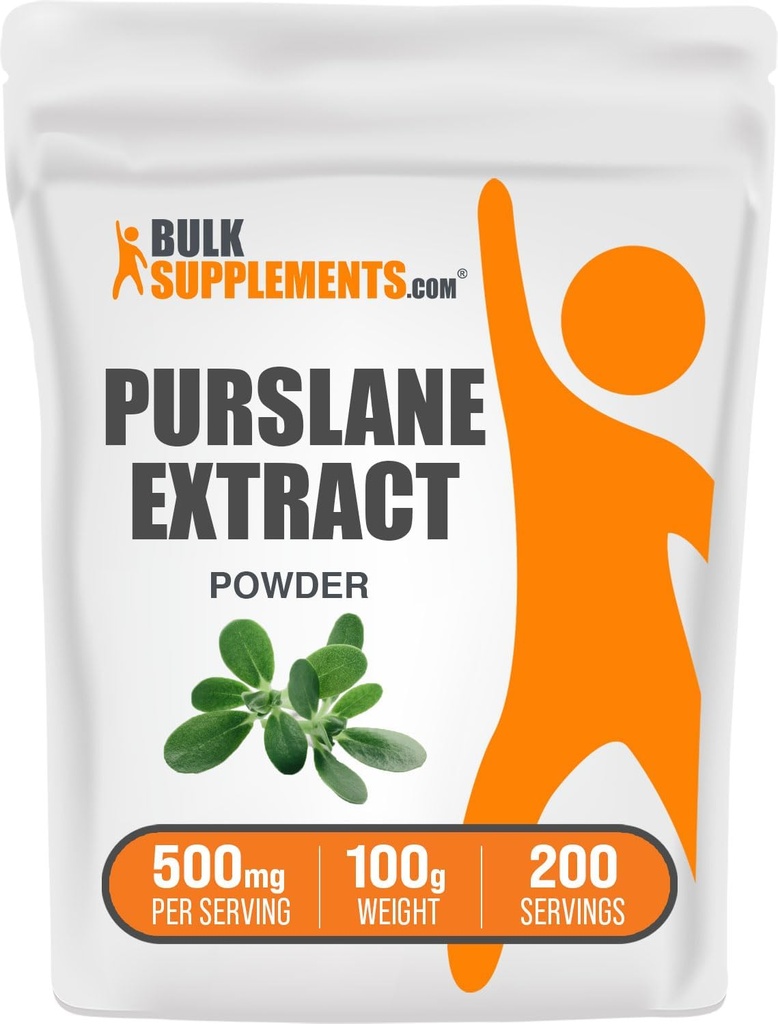 BulkSupplements.com Poudre d'extrait de purslane - Portulaca Oleracea Extrait, suppléments de purslane - de Purslane Herb, sans gluten, 500mg par portion, 100g (3.5 oz) (paquet de 1)