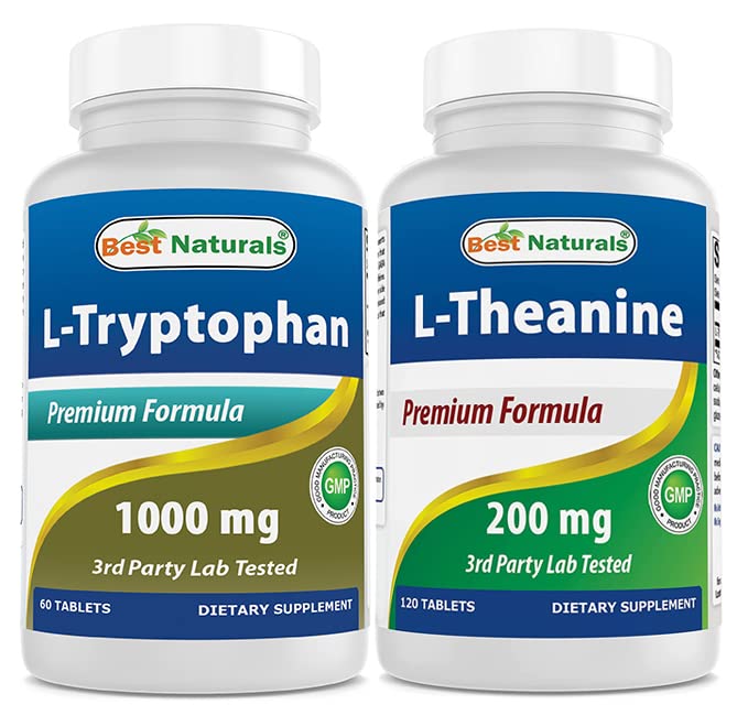 Best Naturals L-Tryptophan 1000 mg & L-Theanine 200mg