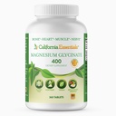 California Essentials Magnesium Glycinate 400 - Chelated, High Absorptie Elemental Magnesium for Muscle Relief, Bone & Heart Support -Vegan, Non-GMO, Gluten-Free (360 Counts (Pack of 1))