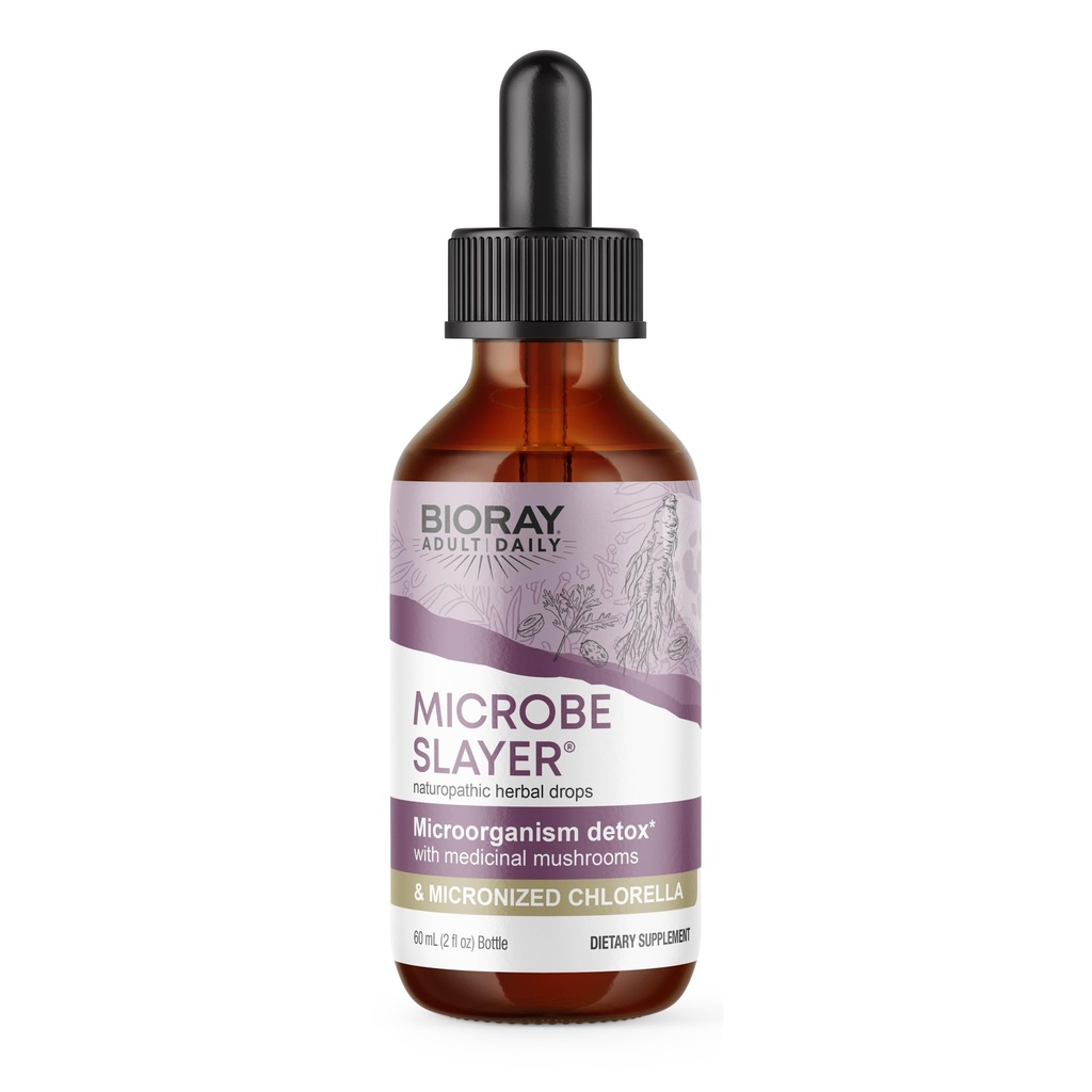 BIORAY Daily Microbe Slayer - 2 fl oz - Bevordert de balans van intestinale microben en voedt de lever - niet-GMO, vegetarisch, glutenvrij