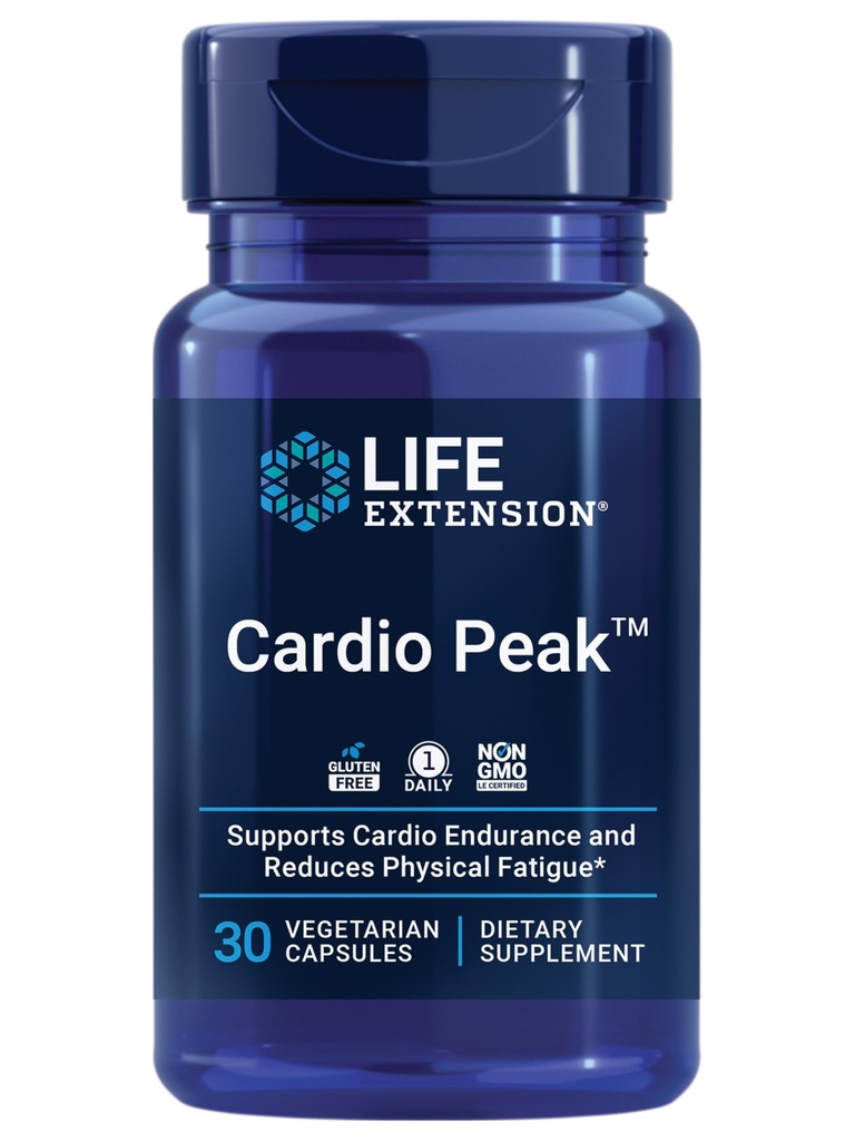 Durée de vie Peak Cardio, Supplément cardiovasculaire, Santé cardiaque, arjuna, 1-Jaily, Sans gluten, Non-OGM, Végétarien, 30 Capsules