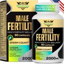 Vruchtbaarheid Supplementen voor mannen, mannelijke vruchtbaarheid Supplement - Optimale Sperma Telling, Motiliteit en Kracht, 2000MG Heren Prenatale Vitaminen met CoQ10 Maca Root, Zin, NAC &Folate for Conception - 90 Capsules