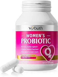 Probiotica voor vrouwen, 50 miljard CFU, 15 unieke strepen voor vrouwen Cranberry Extract & D-mannose, bevorderen Intestinal Health PH Balance Vaginale Probiotica voor spijsverteringsgezondheid - 30 Capsule