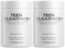 Codeage Teen Clearface Adolescent Face, Skin & Pimples, Vitamins A, C, D3, E, Pantothenic Acid, Niacin, Zinc Supplement Teenagers, Probiotics, L-Lysine, Omega-3, Oily Skin, Pores, Spots - 2 Pack